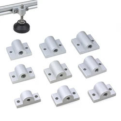 Soporte de placa de perfil de aluminio, almohadilla de pie, conector de rueda giratoria, soporte de código de esquina extruido fijo para perfiles de aluminio 20/30/40, 4 Uds.