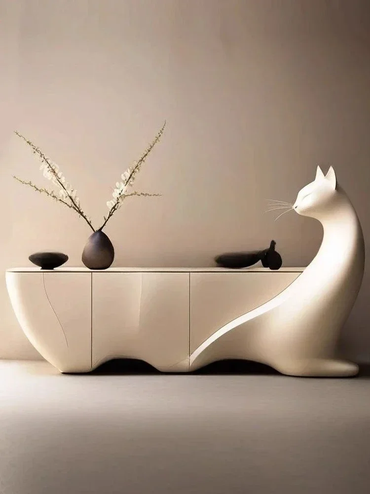 TTdining Side Cabinet, Special-shaped Light Luxury Living Room Locker, Entrance Cabinet