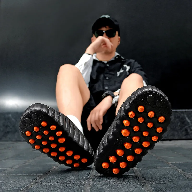 Unisex Summer Open-Toe Slip-Resistant Beach Sandals Breathable Thick-Heeled EVA Slippers Half Slippers for Driving And Sports