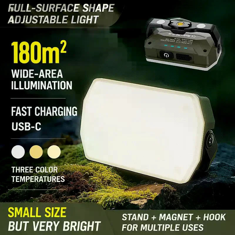 Portable Outdoor Camping Lantern 4000mAh Battery Rechargeable Emergency Light Magnet Work Repair
