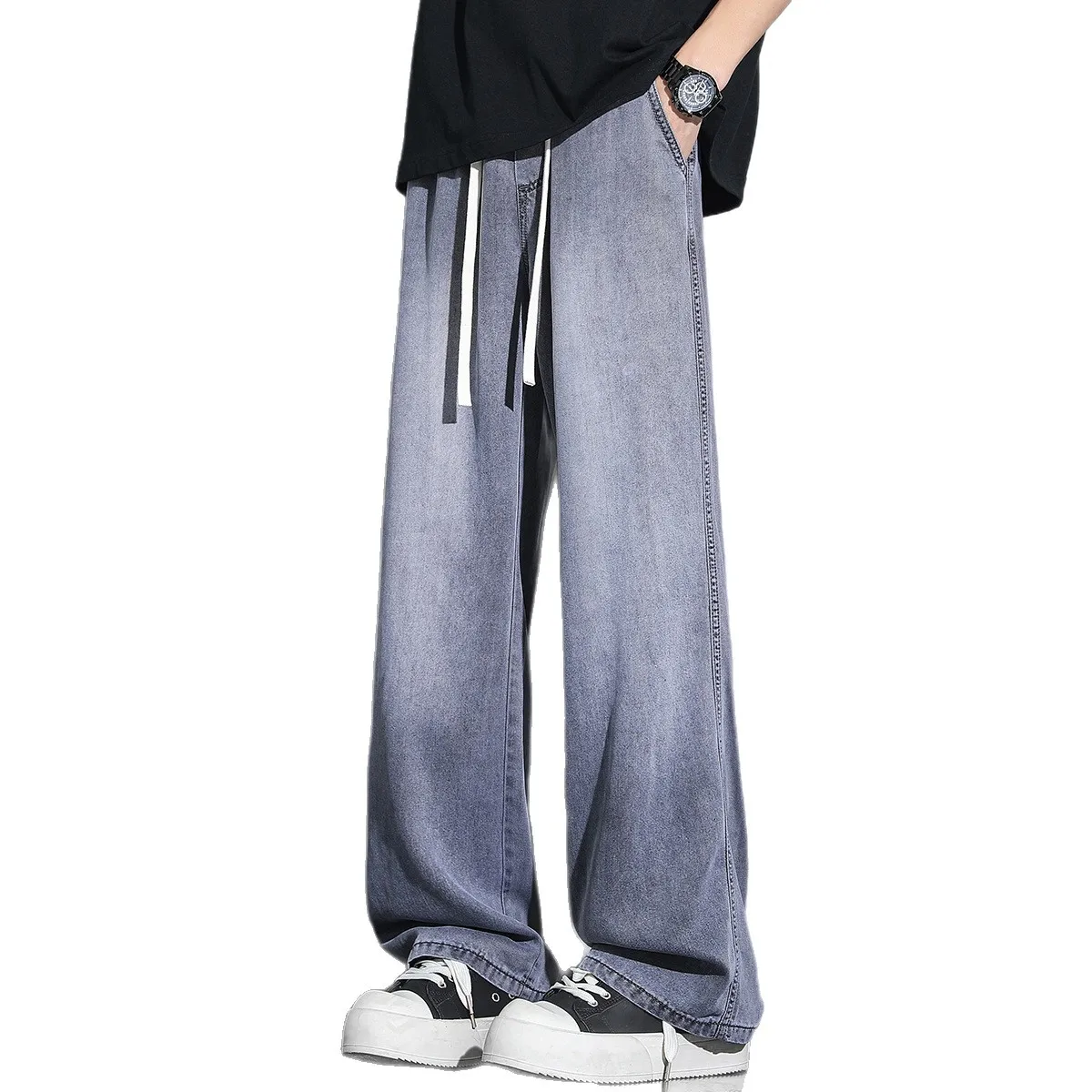 Jeans Men's Summer Thin Loose Straight Wide Leg Casual Pants Men's