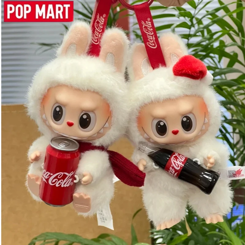 حقيقية Popmart Labubu الوحوش كولا الفينيل سلسلة صندوق أعمى النسيج المفاتيح لطيف هدية أنيمي عمل الشكل مفاجأة عيد الميلاد اللعب