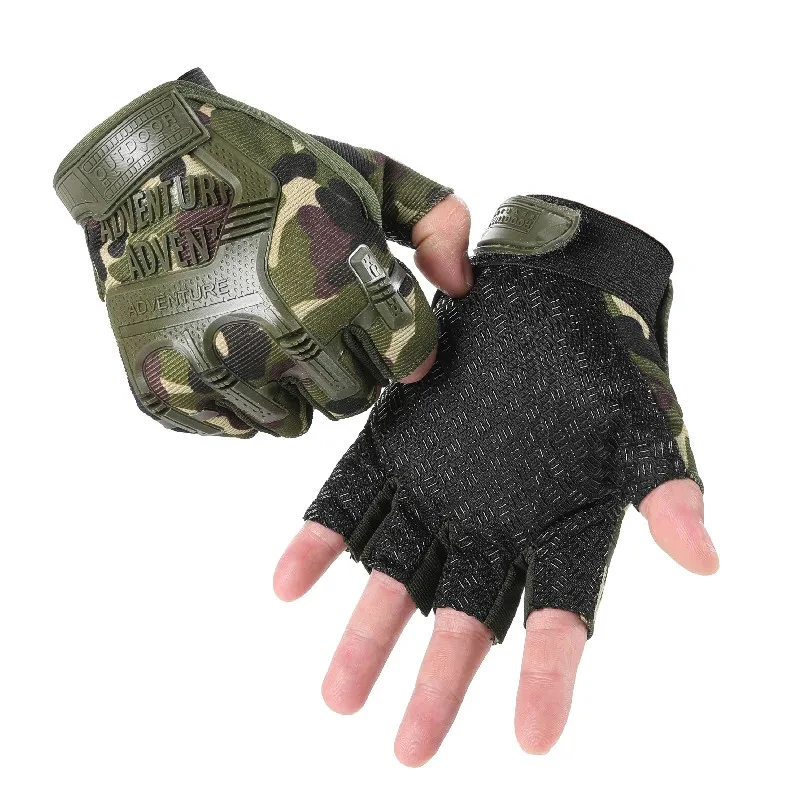 Fingerless Găng Tay Chiến Thuật Ngụy Trang Quân Sự Găng Tay Hở Ngón Dành Cho Tập Thể Hình Nam Chống Trượt Chân Ô Tô Xe Máy Nam Nữ Moto Găng Tay Nửa