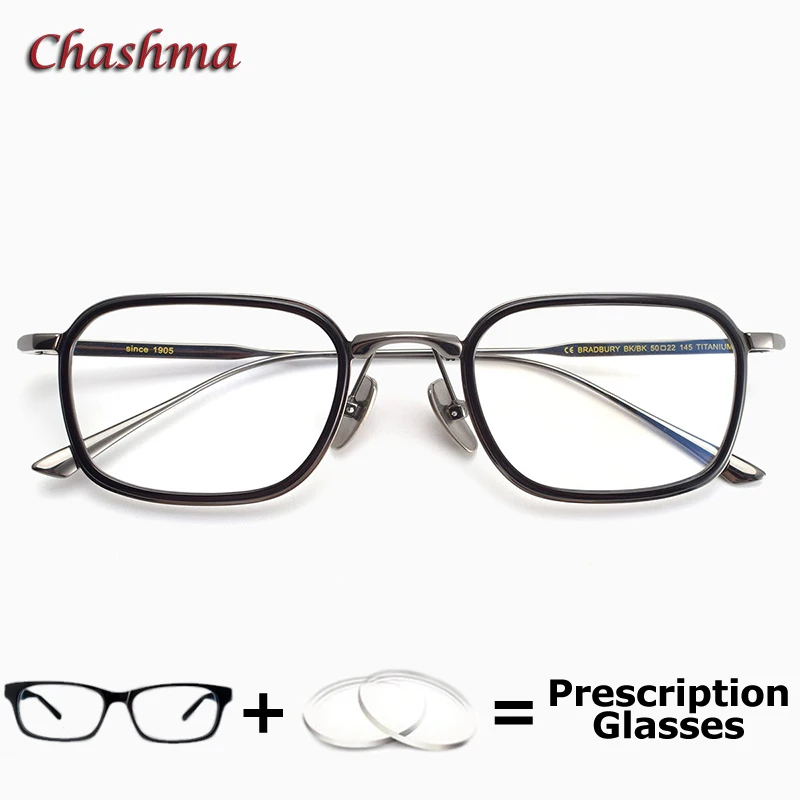 Chashma Prescription Glasses Pure Titanium Acetate Eyewear Anti Blue Myopia Presbyopia Lens Fashion Men Women Eyeglasses Frames - Image 4