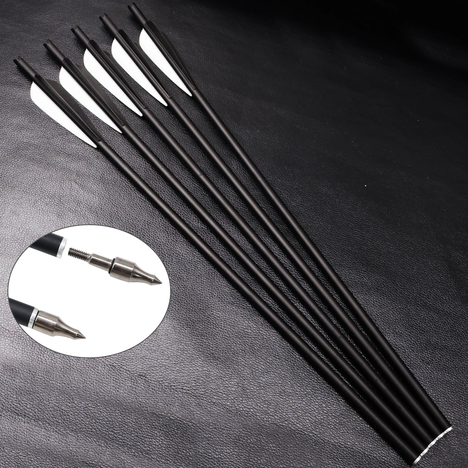 12 flechas de carbono mixtas de 54 cm/21,2 pulgadas con puntas reemplazables, flechas cortas profesionales para tiro, flechas para caza de animales pequeños.