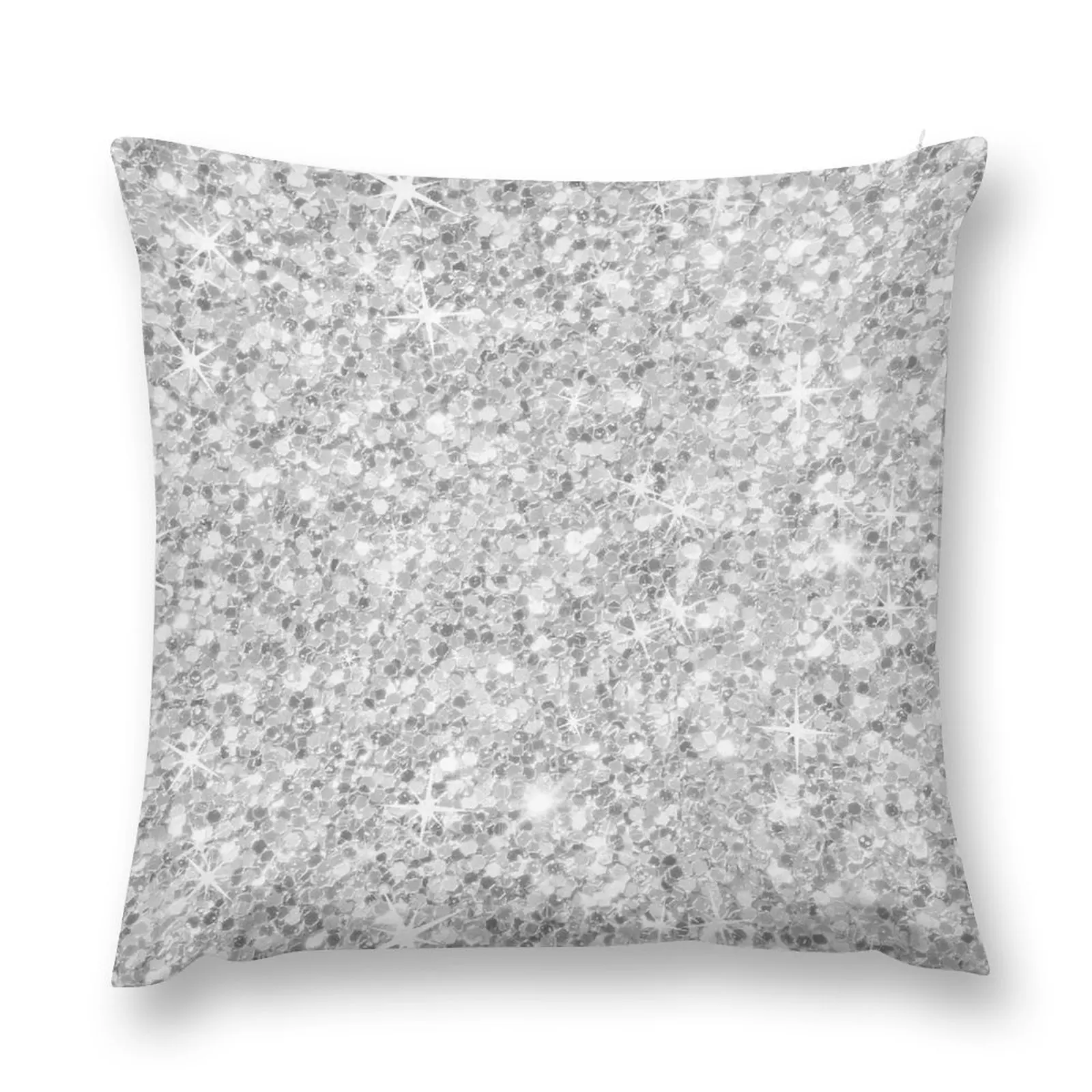 

Silver Glitter Texture Image Throw Pillow Ornamental Pillow Luxury Pillow Cover