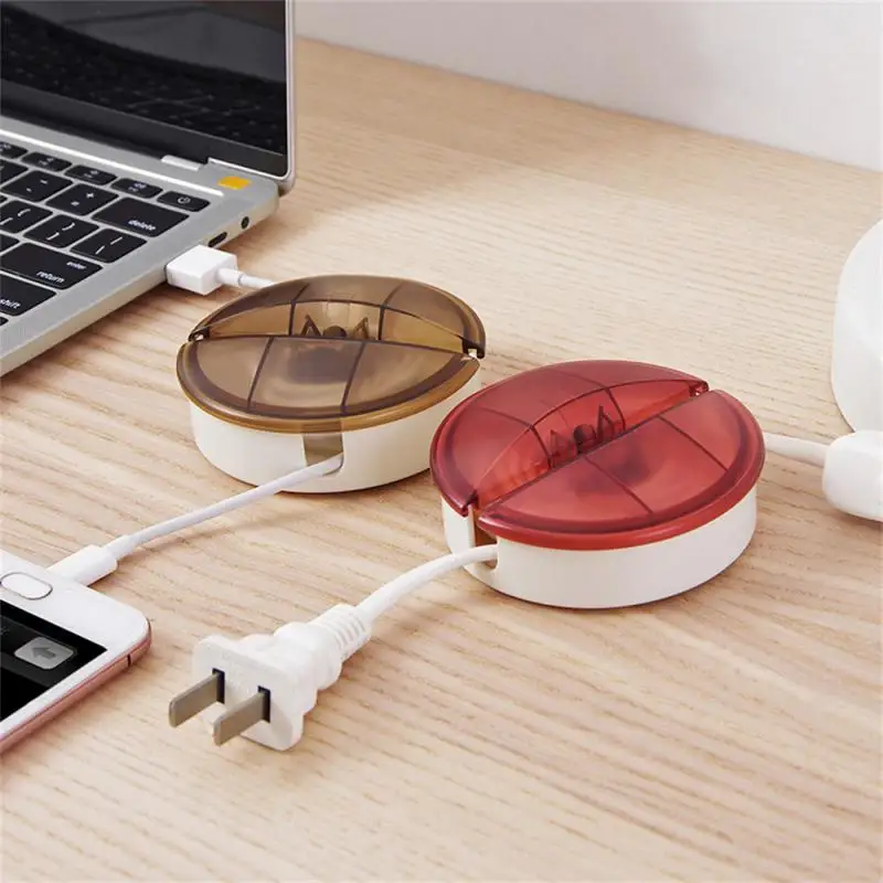 Data Cable Storage Box Winder Desktop Organizer Mobile Phone Charger Wire Home Storage Supplies