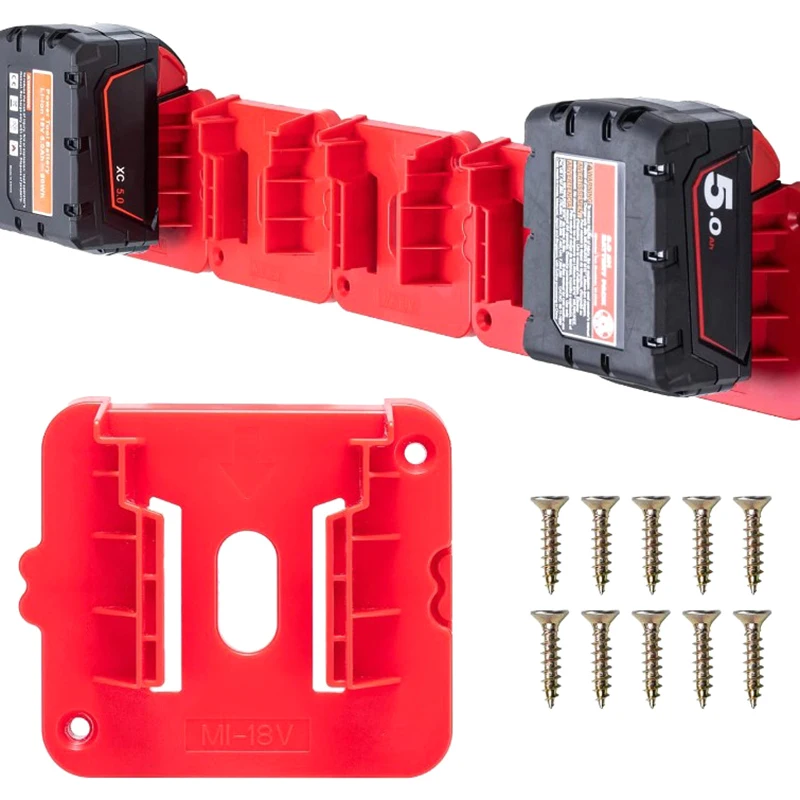 1/5 Stuks Machine Houder Batterij Opbergrek 18V Li-Ion Batterij Wall Mount Tool Beugel Batterij houder Connector Batterij Basis