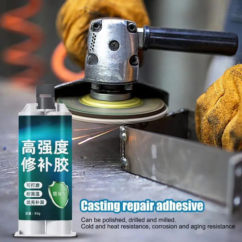 Casting Repair Glue A And B Metal Strength Iron Bonding Heat Resistance Cold Weld Metal Repair Adhesive Agent Caster Glue 85g