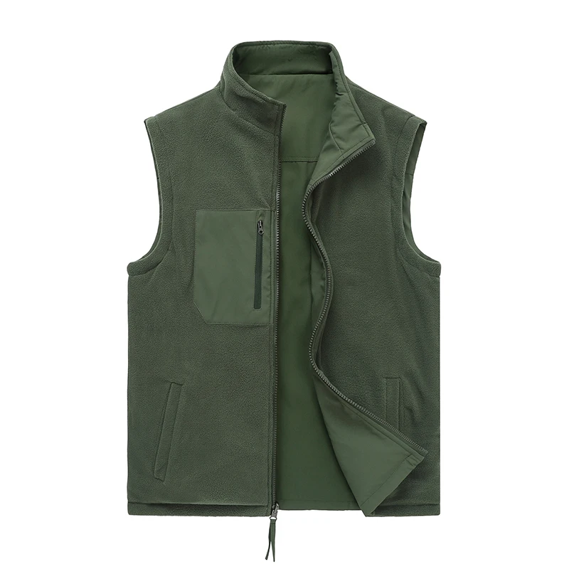 

Outdoor Climbing Vest Men's Double-Sided Wear Multi-ket Photoaphy Fiing Workwear Vest Stand Fit Polyester Fiber