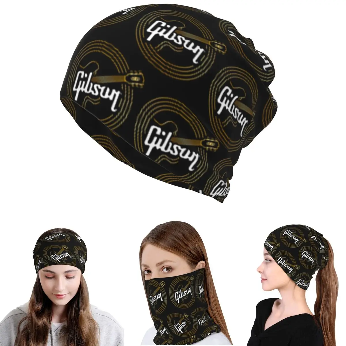 

Gibson 1894 Rock Organizer Bandana Neck Gaiter Mask Scarf Multi-use Balaclava Beanies Hat Unisex Adult All Season