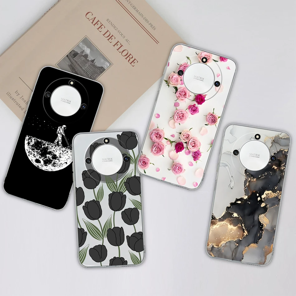 For Honor X9A Magic 5 Lite 5G X40 Case Simple Gradient Clear Cases For Honor Magic5 Lite Soft TPU Anti Drop Phone Back Covers