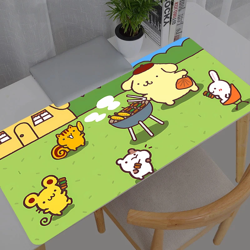 

Mouse Pad Gamers Sanrio Pompompurin Decoracion Gamer New Desk Mat Mousepad XXL Gaming Accessories Varmilo Keyboard Carpet