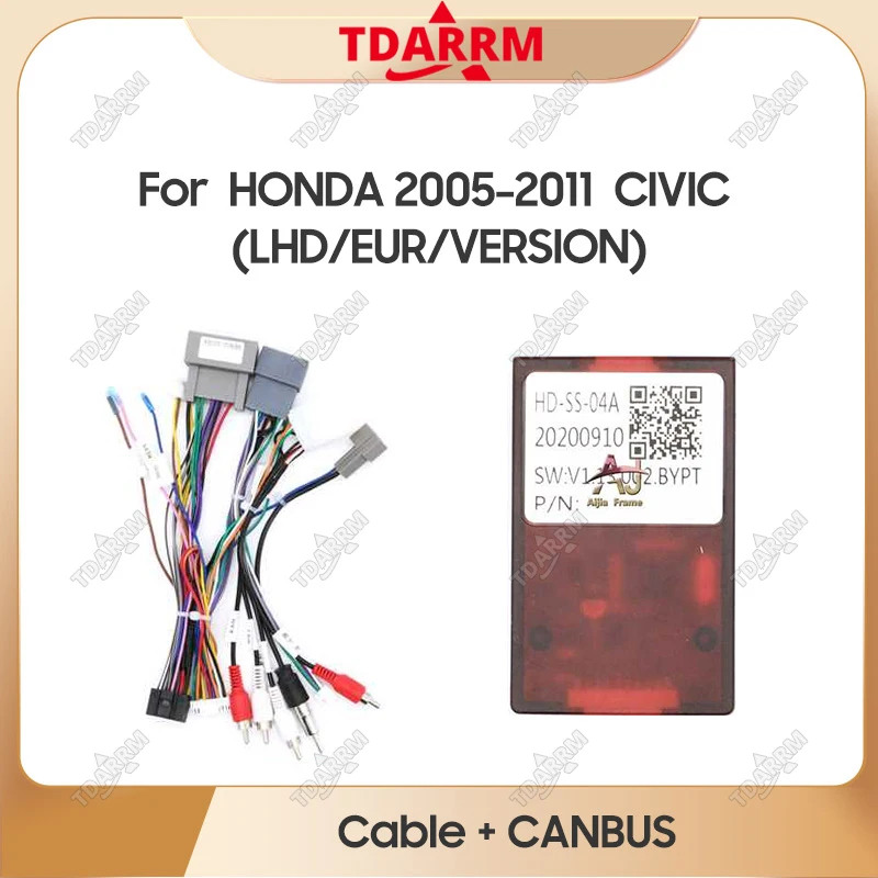 

Canbus Box Decoder HD-SS-04A For 2005-2011 HONDA CIVIC (LHD/EUR/VERSION) With Wiring Harness Power Cable Android Car Radio