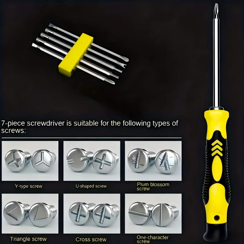 12 In 1 Screwdriver Set Bit Cross Flat Shaped Screwdriver Head Multifunctional Precision Handheld Maintenance Tool Home
