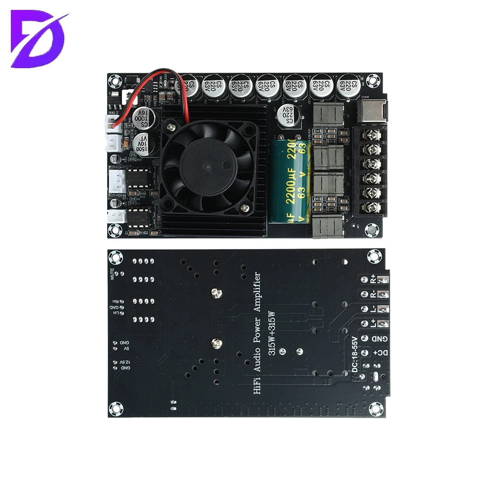TPA3255 Digital Amplifier Board 300W+300W High Power Stereo Amplifier Module HiFi Pure Sound DC 18-55V for Desktop Audio System