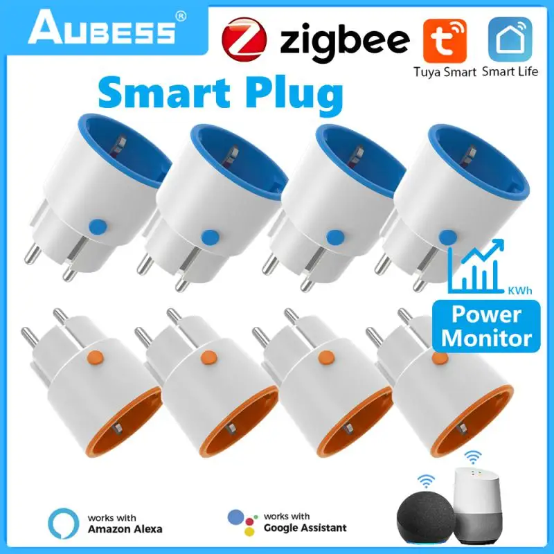 

Tuya Smart Plug Zigbee 3.0 16A EU Outlet 3680W Power Metering Smart Plug Timer APP Remote Control Work With Alexa Google Home