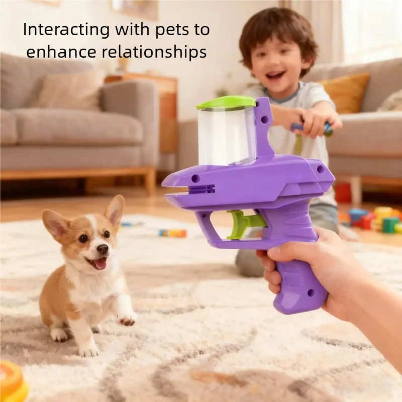 Cat Dog Toy with Colorful Flying Discs Set, Pet Toy Gun Launcher Interactive Toys for Kitten Indoor & Outdoor Training Chasing gallery 1