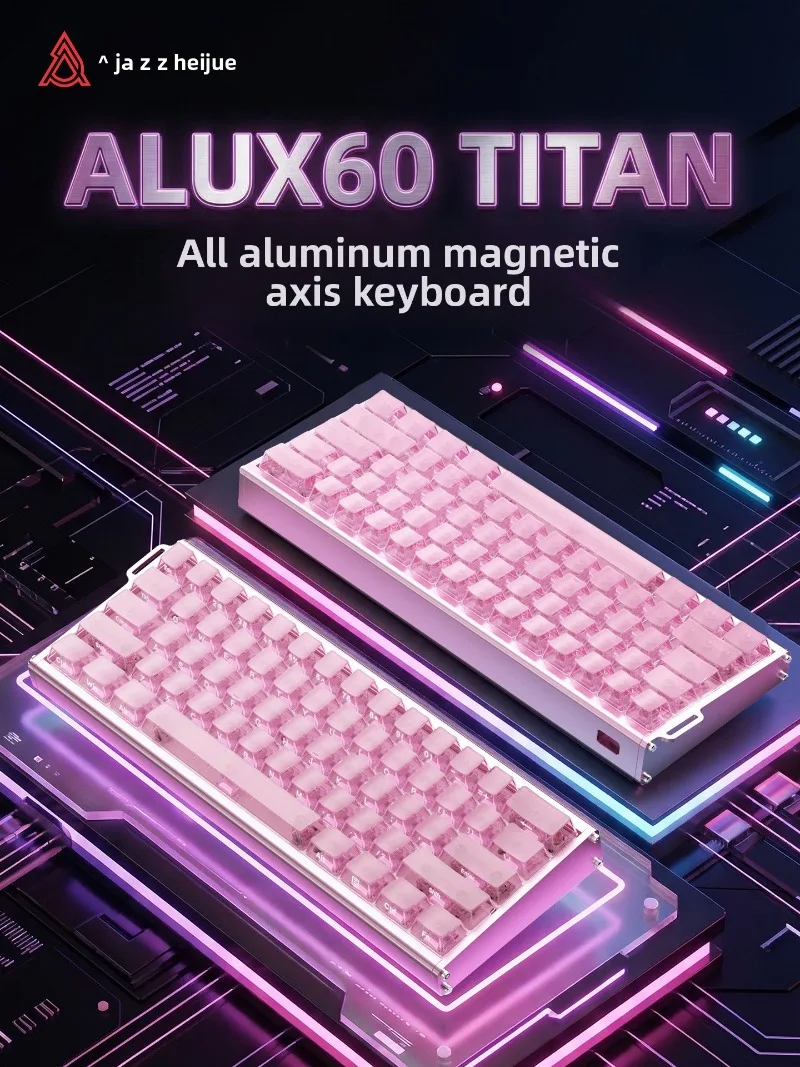 AJAZZ ALUX60 TIYAN Magnetic Axis Mechanical Keyboard Aluminum Alloy Casing 0.005RT Accuracy 8K Low Latency Gaming Keyboard