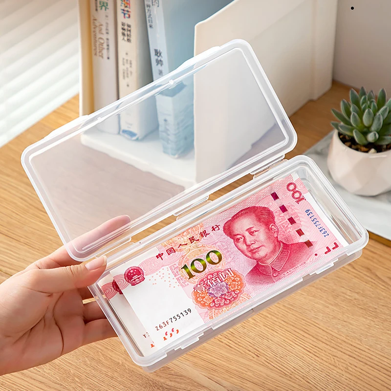 Portable Storage Box Paper Money Album Currency Banknote Case Coin Storage Collection Boxes Holder Transparent Plastic Case