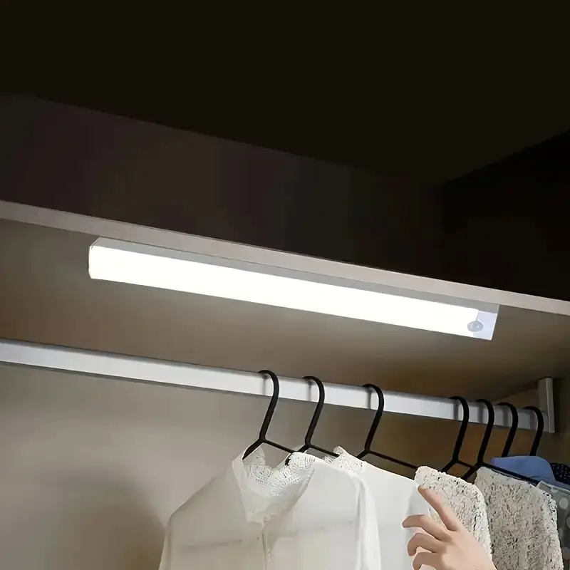 Wireless LED Motion Sensing Light Strip USB Rechargeable Magnetic Night Light Can Be Used for Kitchen Cabinets Corridors Stairs