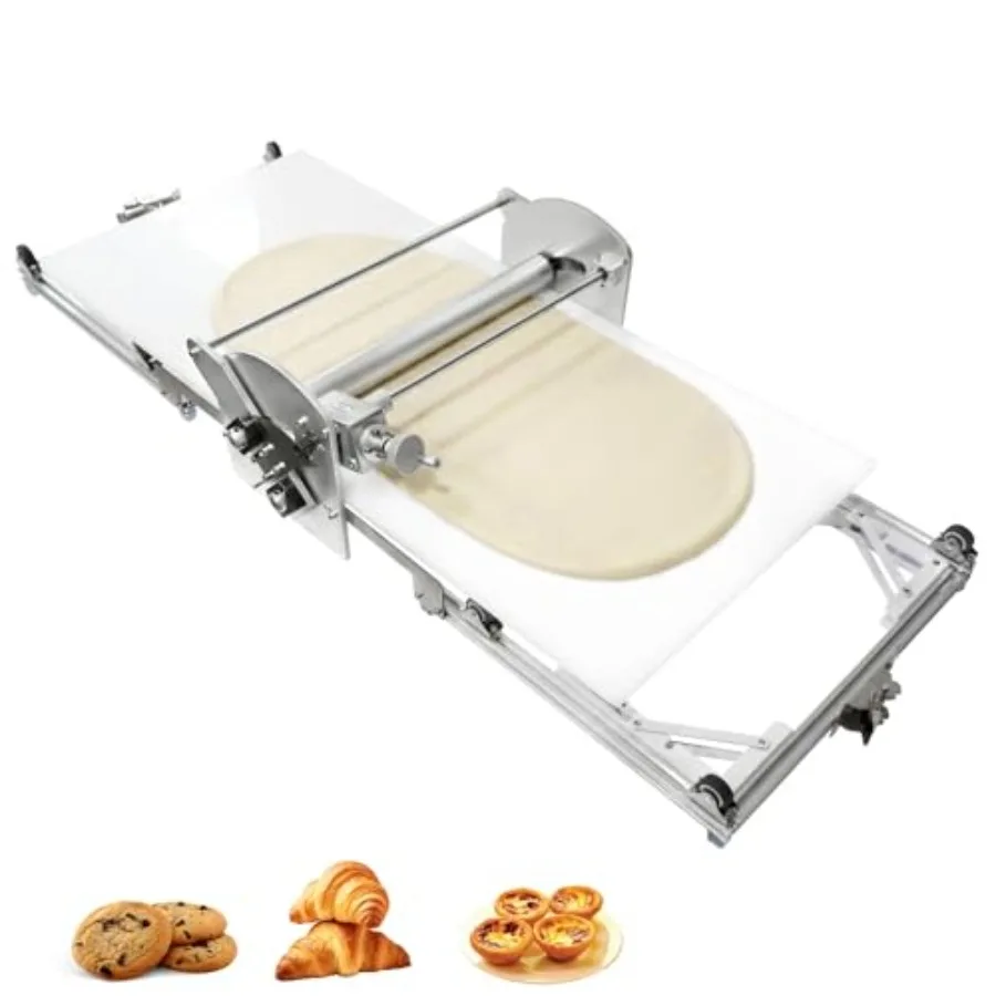

Commercial Electric Dough Sheeter Machine 22.7, Thickness Foldable Adjustable for Bakery Home Use, Dough Laminator for Pizza, C