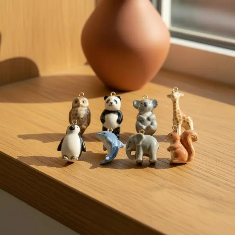 Trendige Tier-DIY-Anhänger: Niedliche Elefanten-, Eichhörnchen- und Panda-Dekorationen für Schmuckherstellung, individuelle Schlüsselanhänger und Armbänder – Detail 2