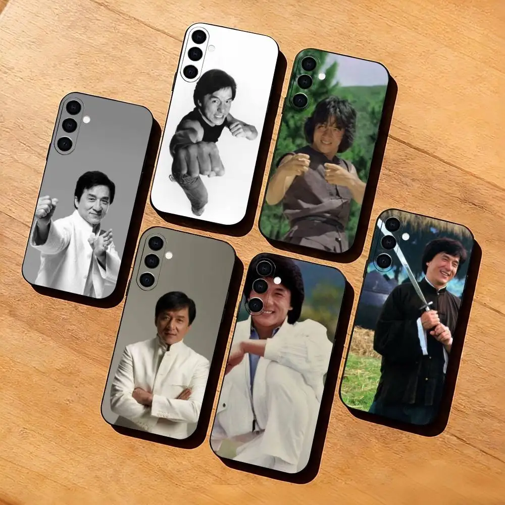 

K-Kung Fu Star J-Jackie C-Chan Phone Case Black Silicone Soft For Samsung Galaxy A73,A72,A71,A70,A53,A52,A51