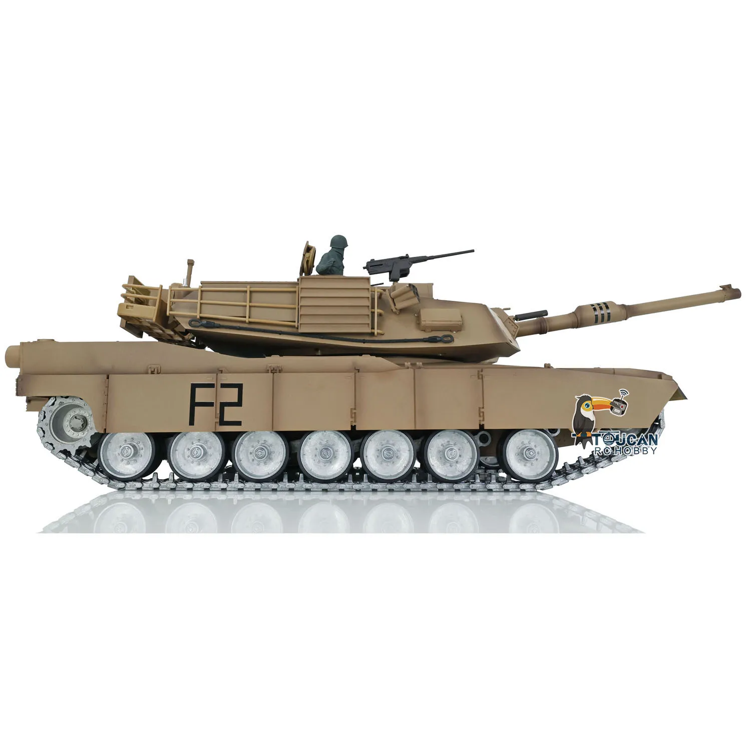 Stock statunitense HengLong 1/16 RC Carro armato Abrams 3918 360 °   La torretta 7.0 personalizza il modello di gioco emozionante Panzer con ruota in metallo con riavvolgimento a barilotto