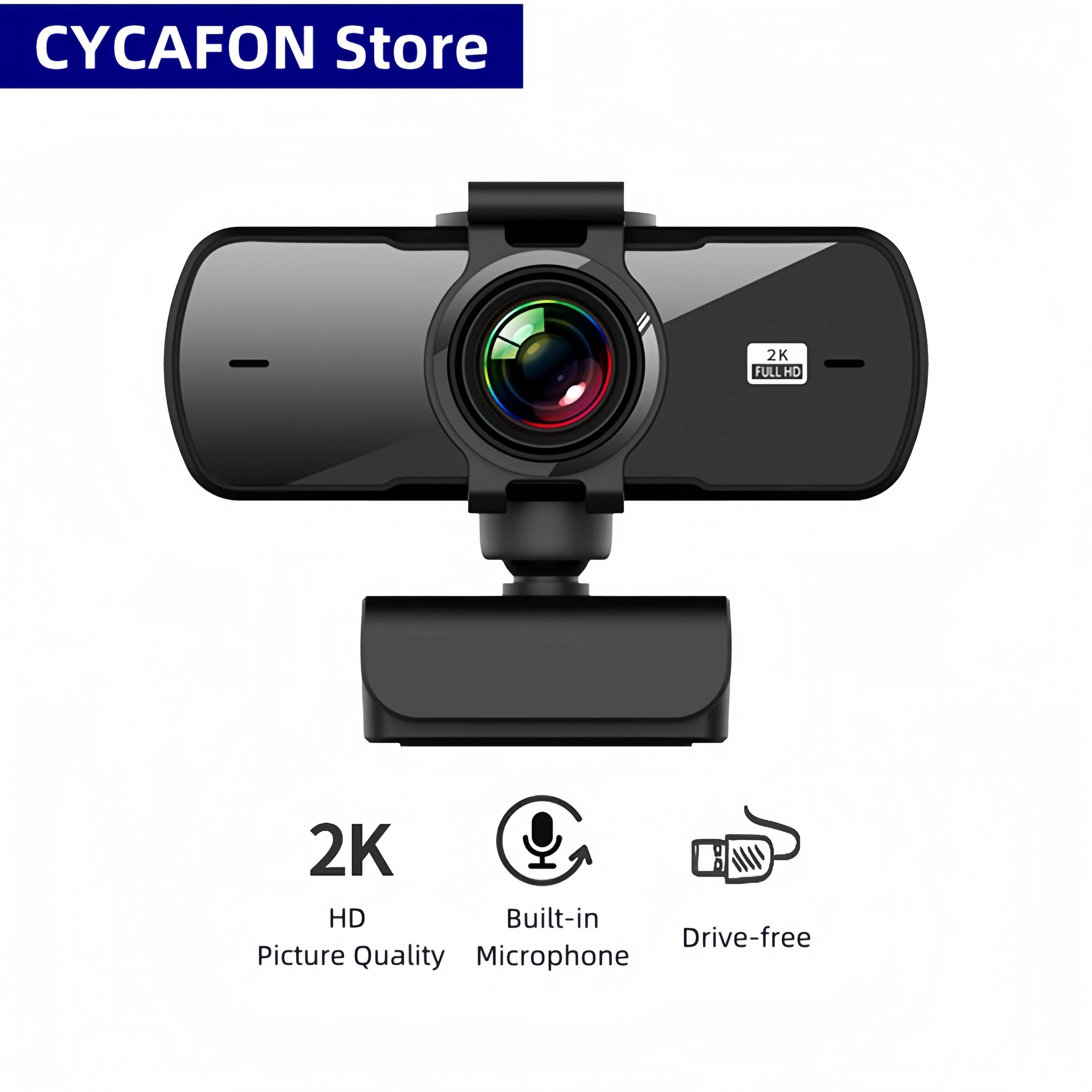 Mini USB Webcam 2K HD Mini Webcam For Laptop Computer Web Camera Dual Microphones for Youtube Zoom Video Calling 2K PC Webcam