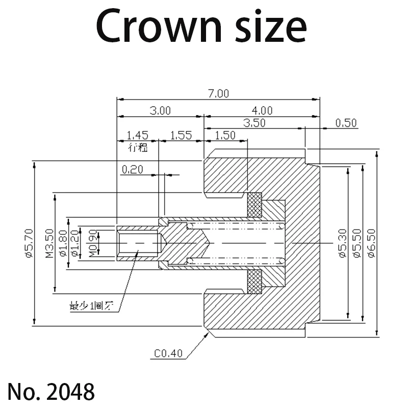 6.5mm Watch Crown Stainless Steel Accessories Parts For Seiko 41mm skx  Cases skx009 skx013 skx007 NH35 NH36 Movement