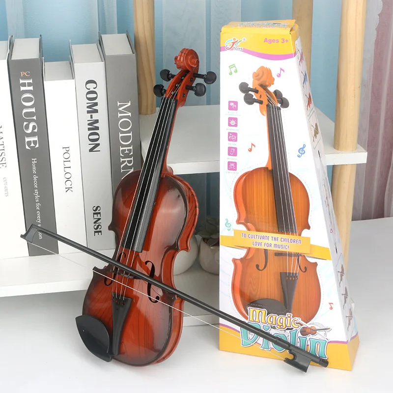 어쿠스틱 바이올린 장난감 조정 가능한 스트링 시뮬레이션 악기 연습 장난감 어린이를위한 어린이 생일 선물