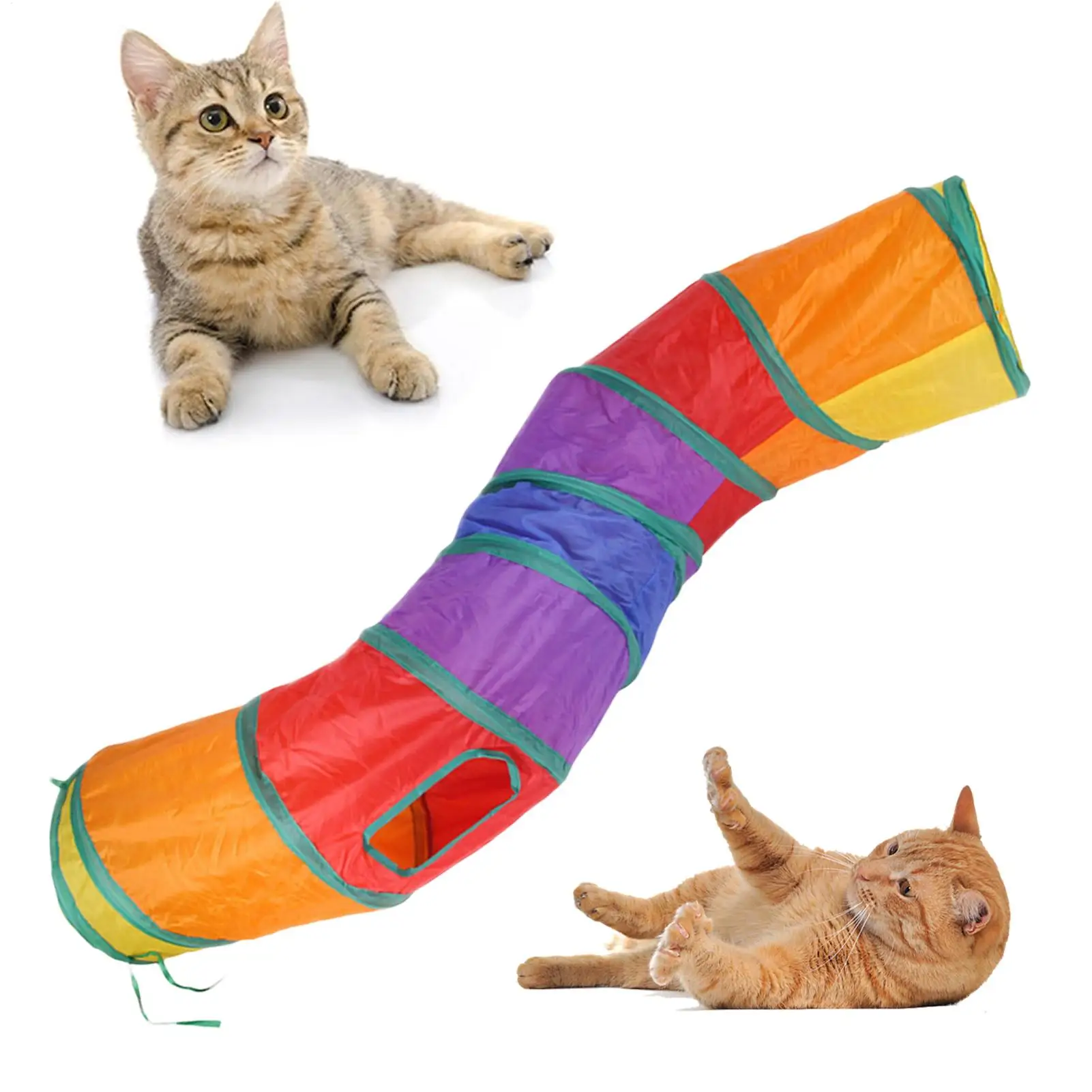 Túnel para gatos, túnel para gatitos, tubo plegable, parque infantil para conejos, perros, conejitos, animales pequeños, actividades caseras en interiores y exteriores