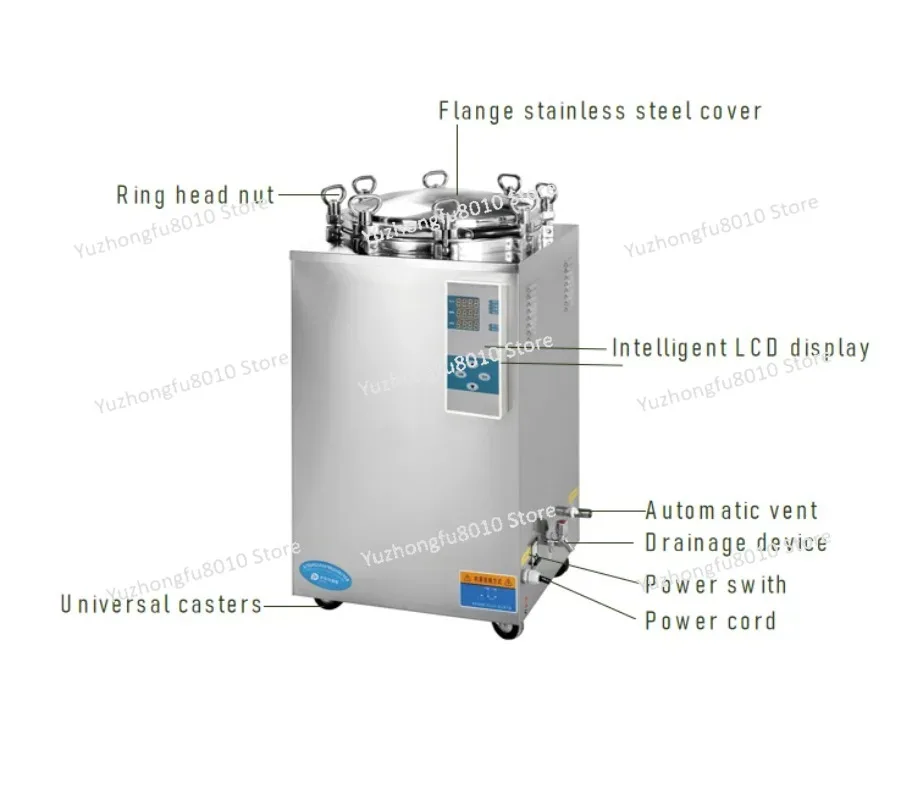 Industrial 150L Vertical Pressure Steam Sterilizer Biological Chemical Laboratory Autoclaves