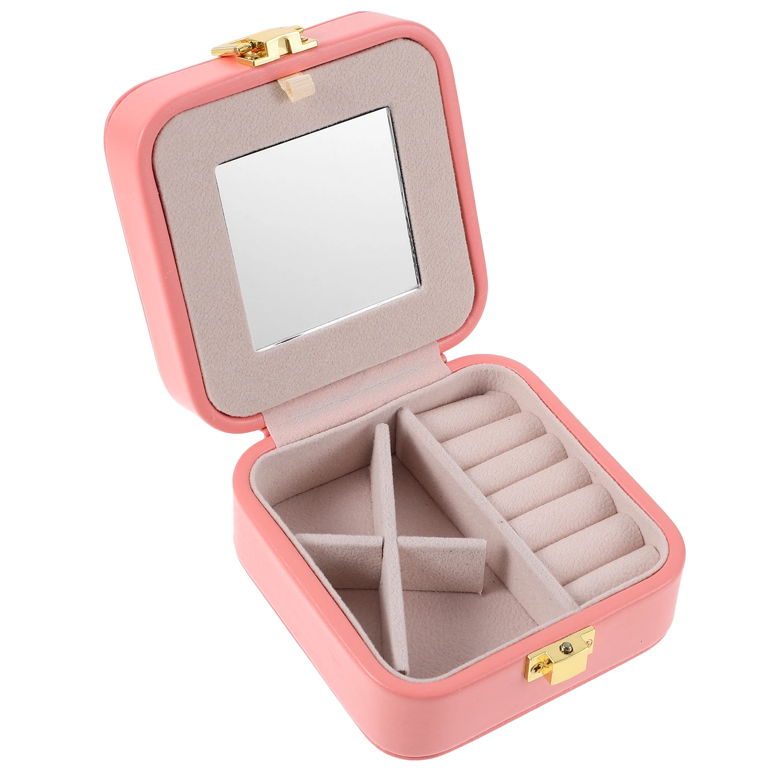 

Multifunctional Jewelry Box Small White Mirror for Necklace Bracelet Earrings Rings Storage Travel Portable Lightweight Compact