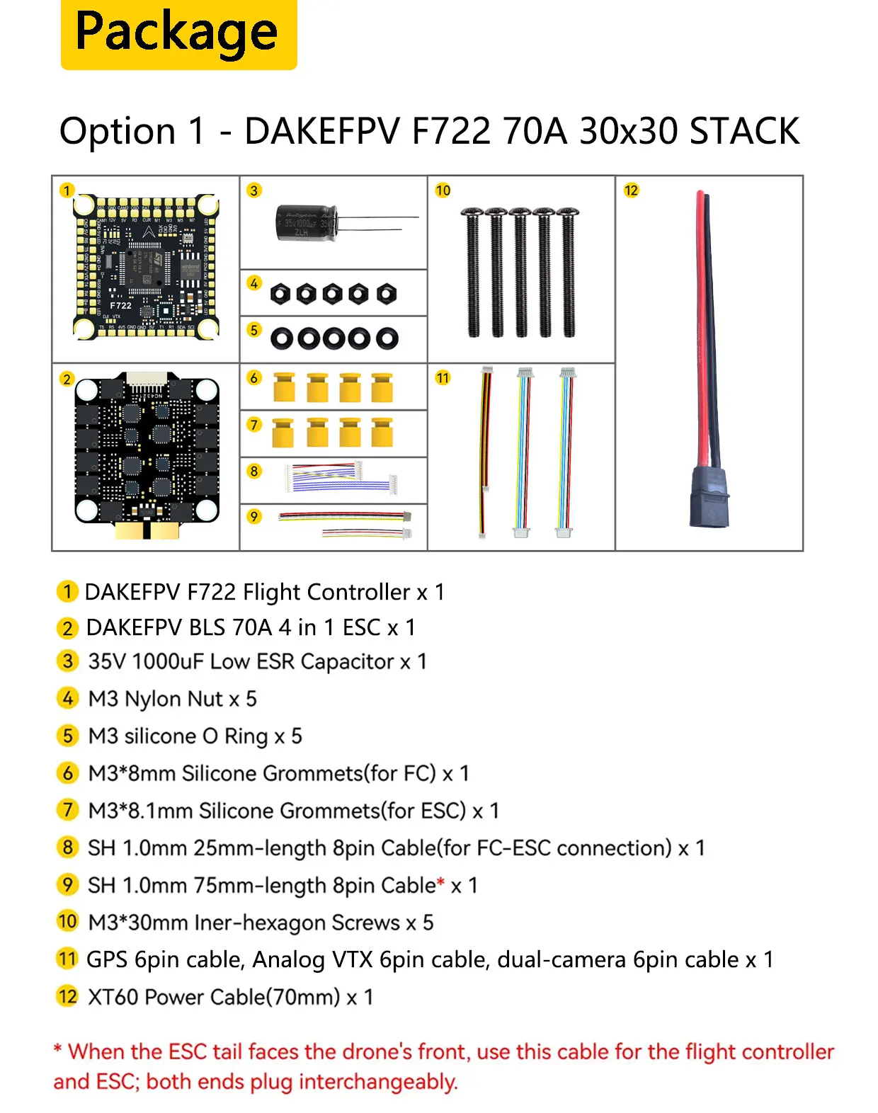 DAKEFPV F722 Flugcontroller Unterstützt BetaFlight Ardupilot FC F722 Stack 12S 70A 4in1 ESC Für 5-Zoll DJI RC FPV Freestyle Drohne – Detail 24