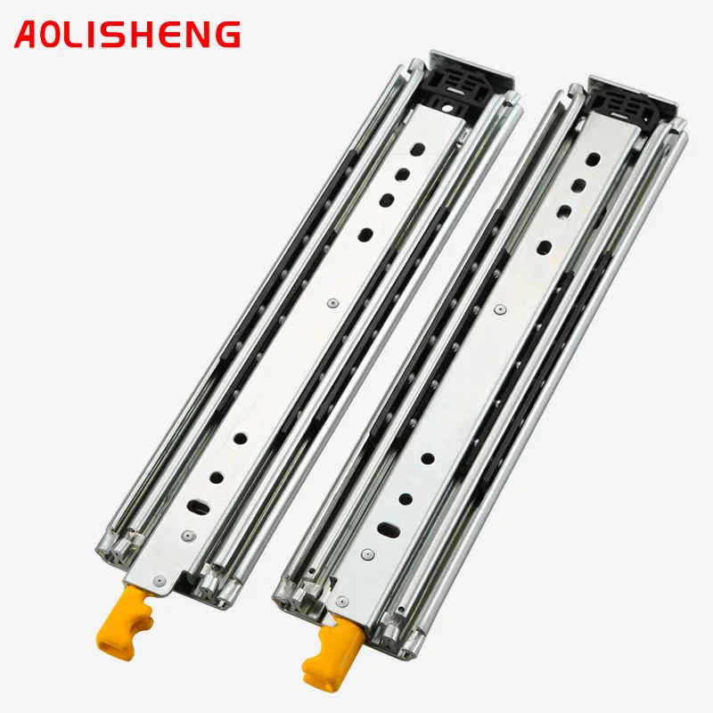 AOLISHENG Heavy Duty Slide Load-bearing 485Lbs Drawer Runners With Lock Solid Ball Bearing Full Extension710mm-2540mm Wide76mm