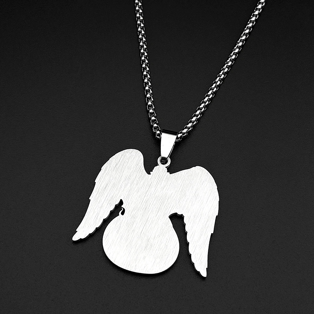 Christian Archangel Saint Michael Protect Us Pendant Necklace for Women Men Stainless Steel Gold Plated Chain Amulet Jewelry