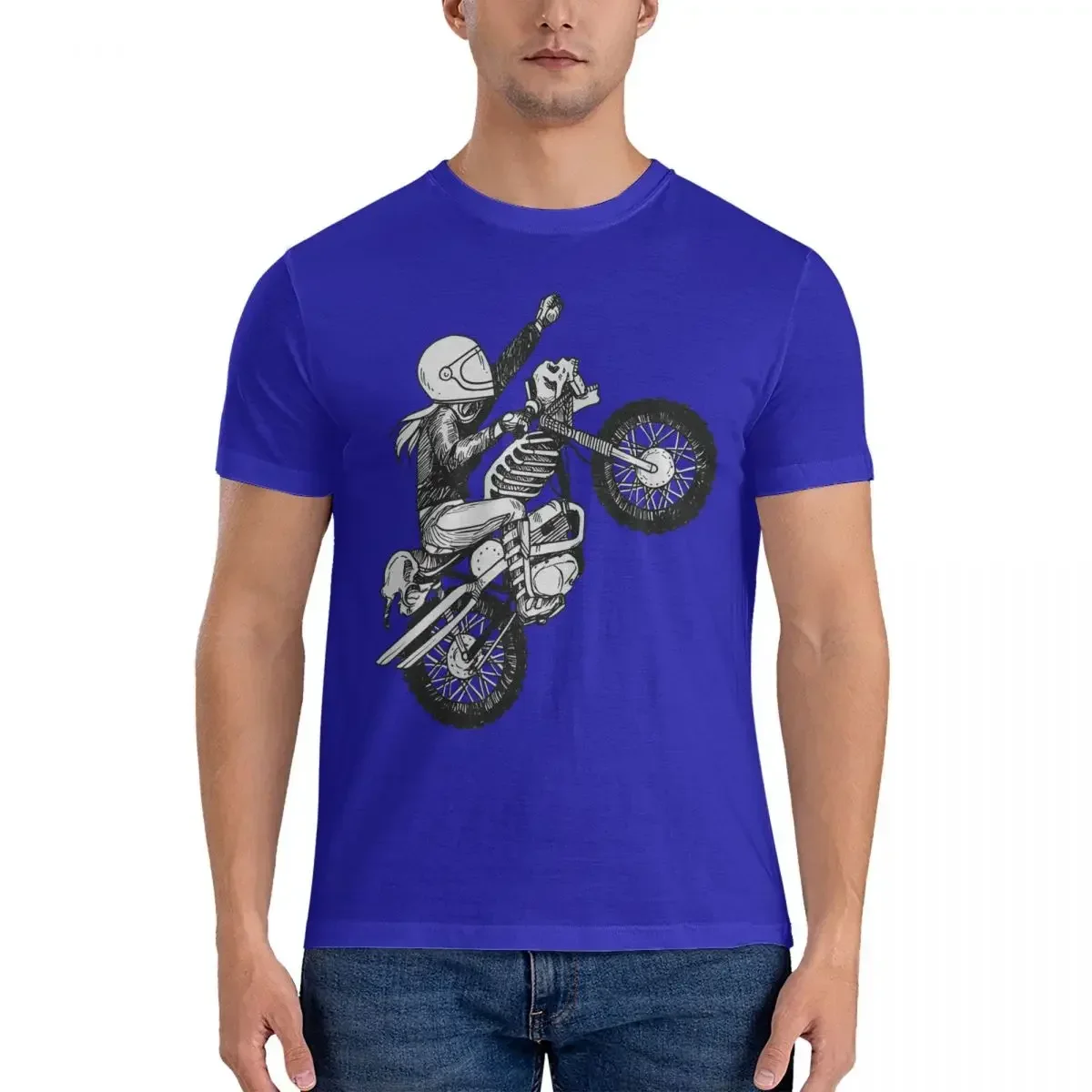 heavyweight Who Ride - Dare Devil T-Shirts Men Motolife Creative 100% Cotton Tees Crewneck Short Sleeve Shirts Printed Clothing