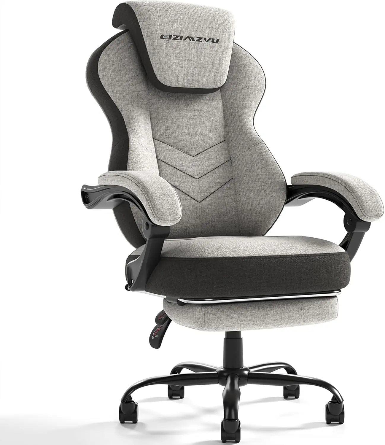 Ergonomic Office Chair with Adjustable Headrest and Footrest, High Back Computer Desk Chair with Linkage Armrests, Reclining