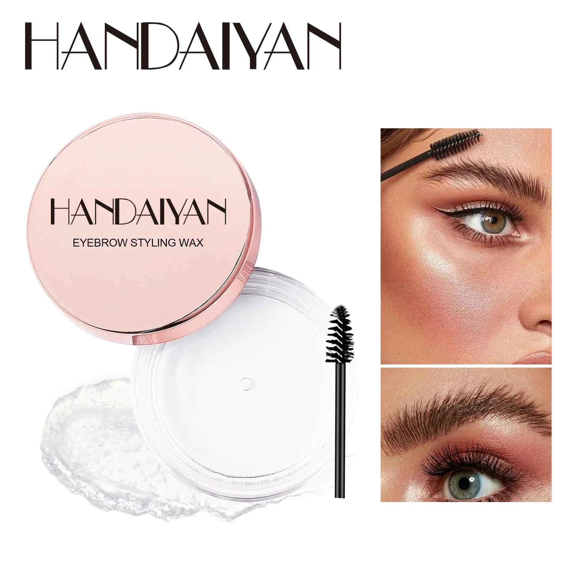 HANDAIYAN-CERA para Estilismo de cejas, Gel Moldeador tridimensional duradero, resistente al agua, con cepillo, cejas naturales