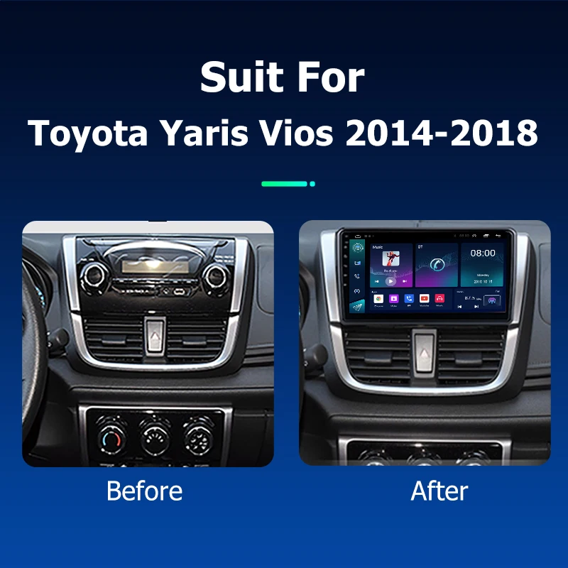 Android Car Radio Carplay for Toyota Yaris Vios 2014 2018 GPS Navigation Multimedia Player Stereo screen tape recorder Head Unit