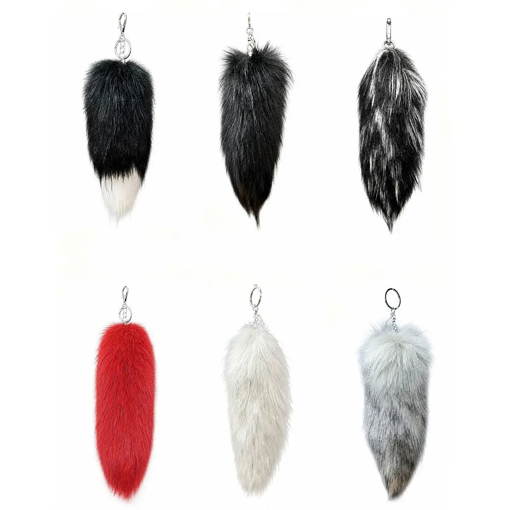 Cute Long Tail Tail Keychain Soft Fluffy Faux Fur Charm Versatile Tail Pendant Unisex