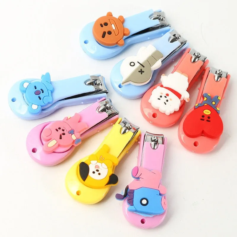 Kawaii BT21 Nail Scissors Cartoon Anime TATA KOYA CHIMMY Stainless Steel Portable Household Cute Nail Cutter Holiday Gifts