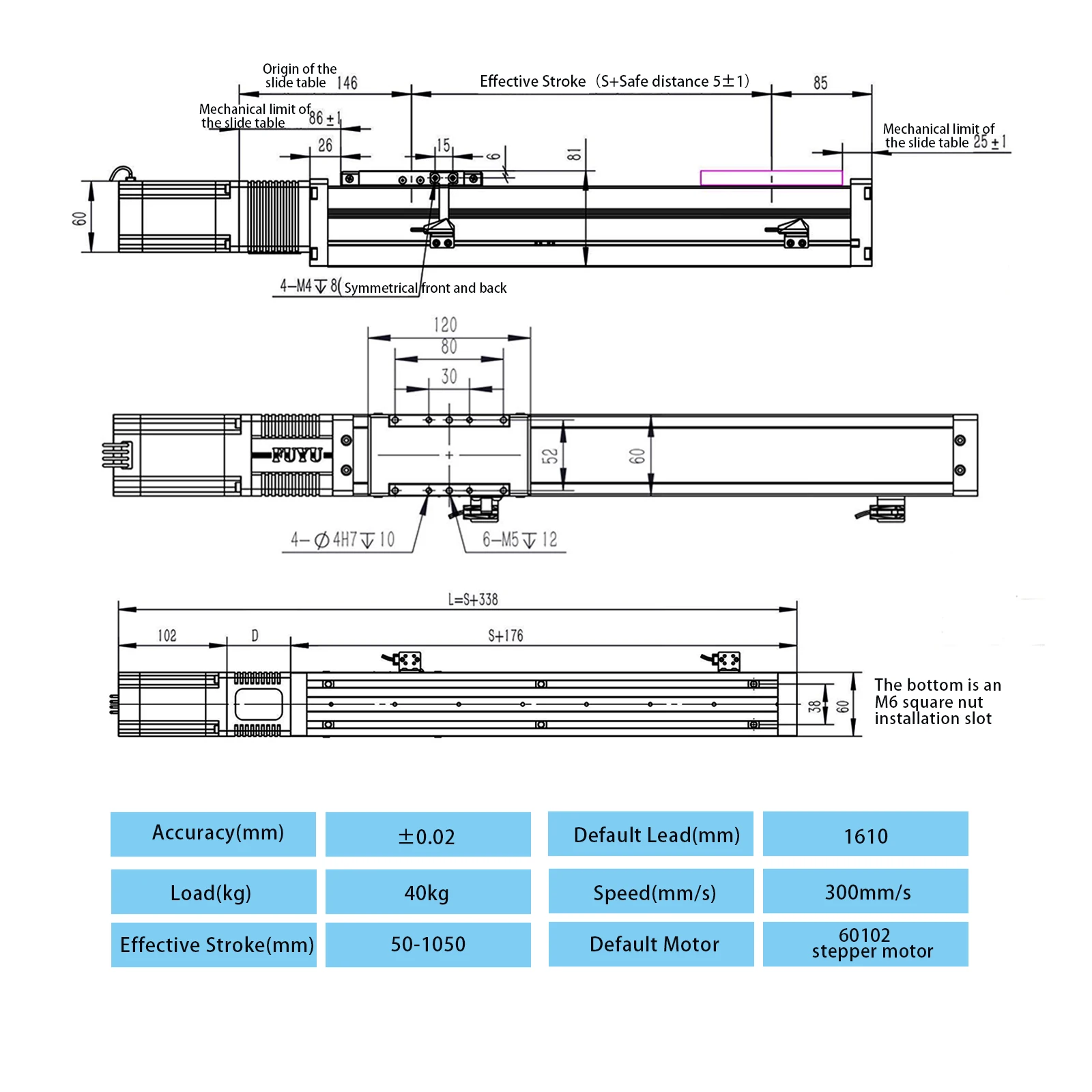 Long Stroke Belt Driven Aluminum Linear Guide Rail High Speed Motor Actuator With 20kg Load Capacity