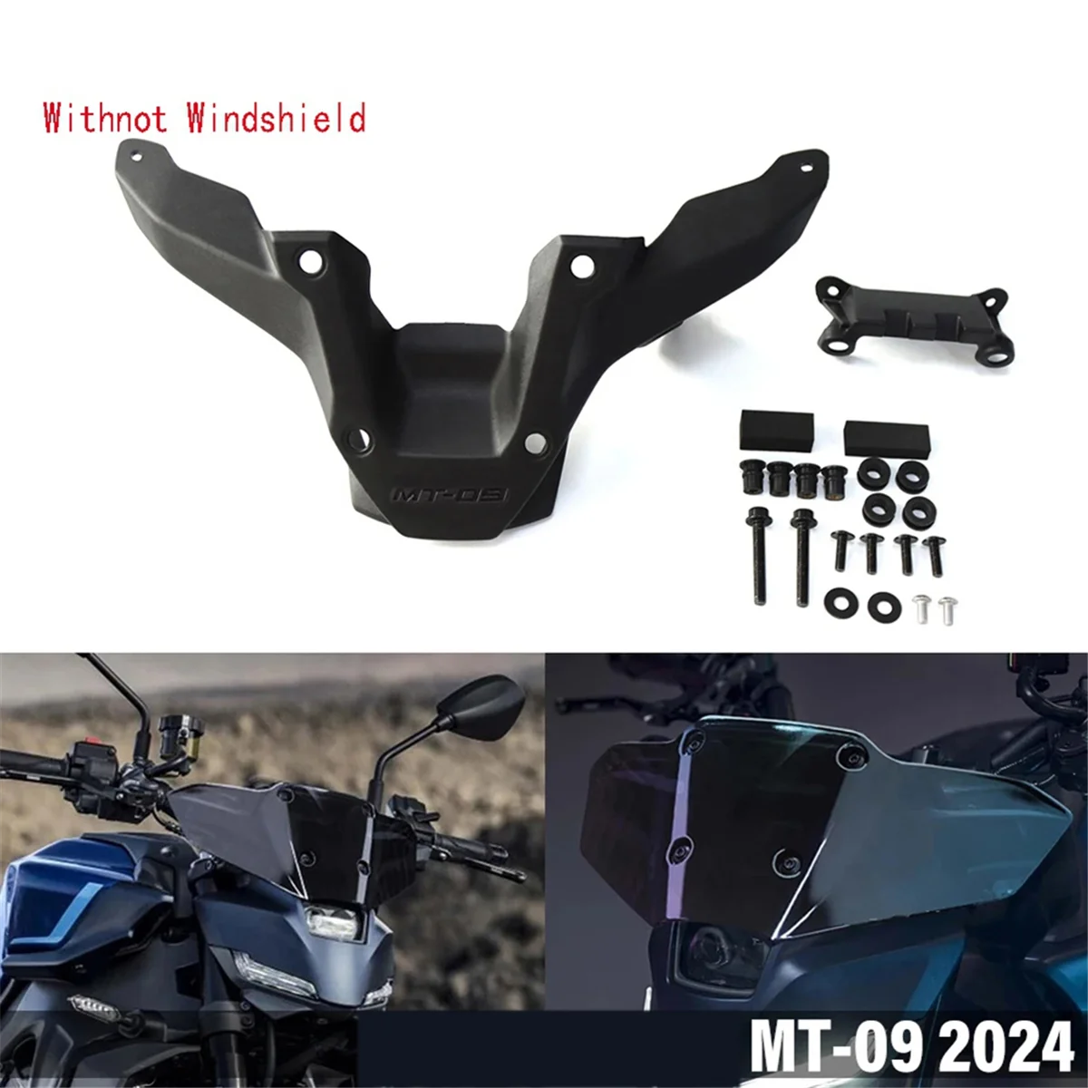 Nuevo Soporte de parabrisas delantero de motocicleta para Yamaha MT-09 MT 09 Mt09 MT09 SP Kit de visera Mt-09 2024 soporte Deflector de viento