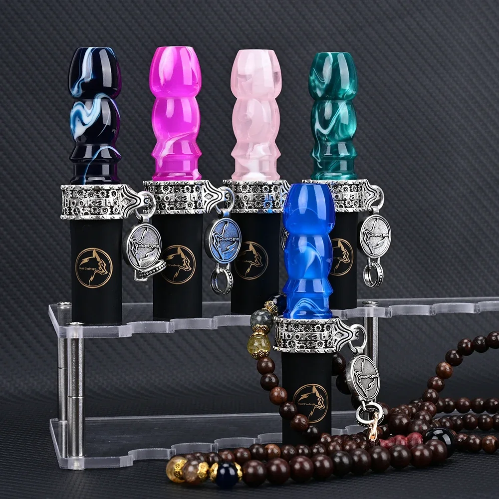 Shisha Water Pipe Accessories Resin Hookah Sheesha Chicha Narguile Silicone Hang Rope Strap Mouth Tips Resin Hookah Mouthpieces