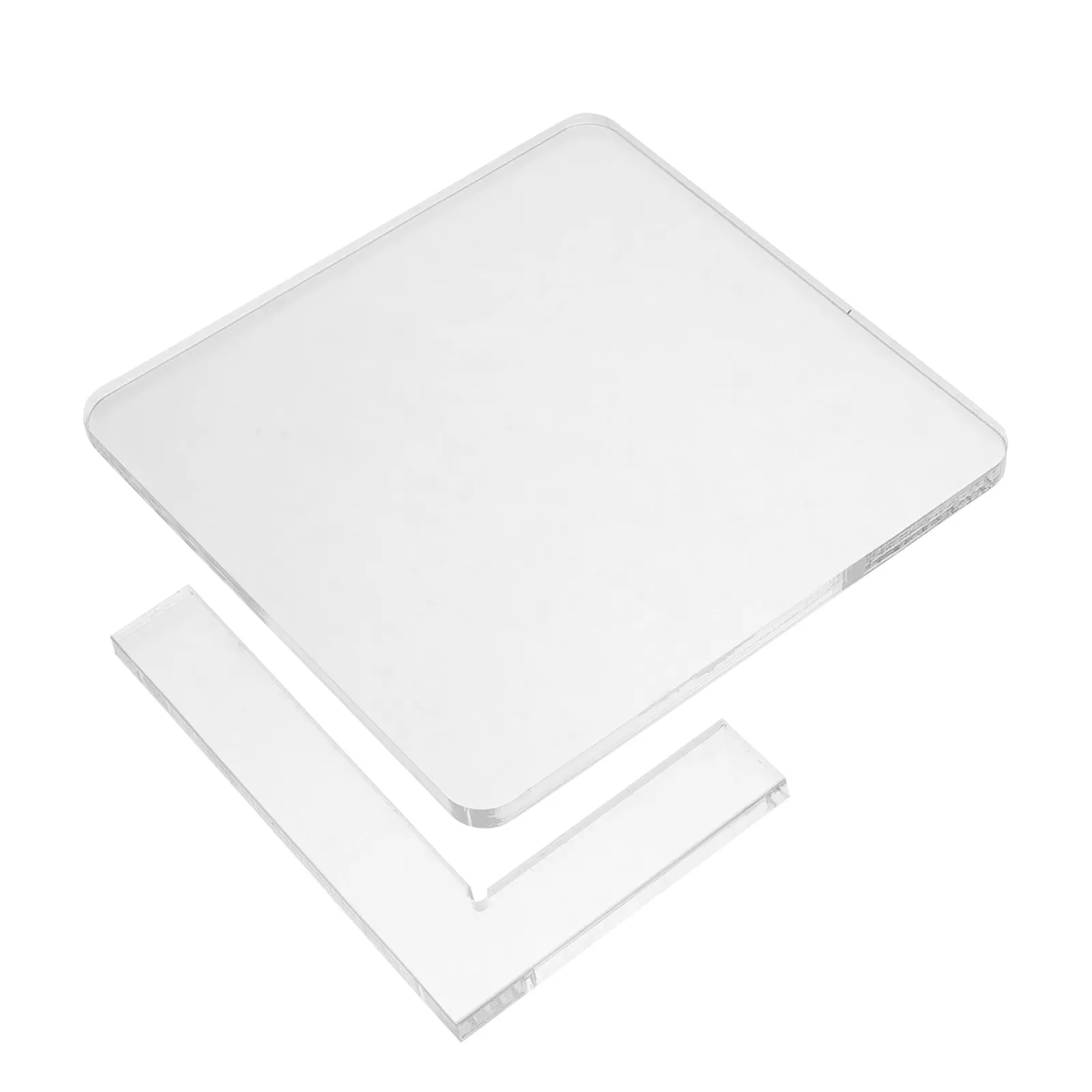 2Pcs Clear Acrylic Stamp Positioning Tool Set L Shape Square Alignment Pad for Card Making Scrapbooking Craft Stamping Precision