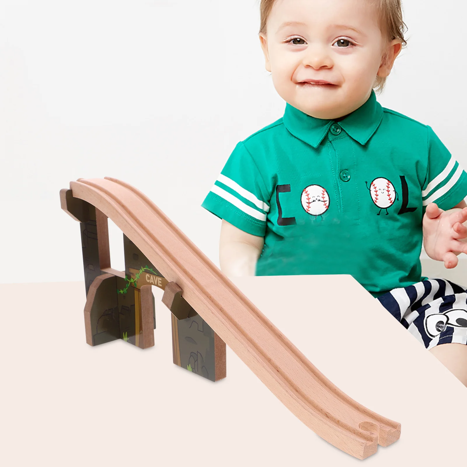 Houten treinbaan Educatieve bouwset voor creatief spel Accessoire voor de ontwikkeling van fijne motoriek