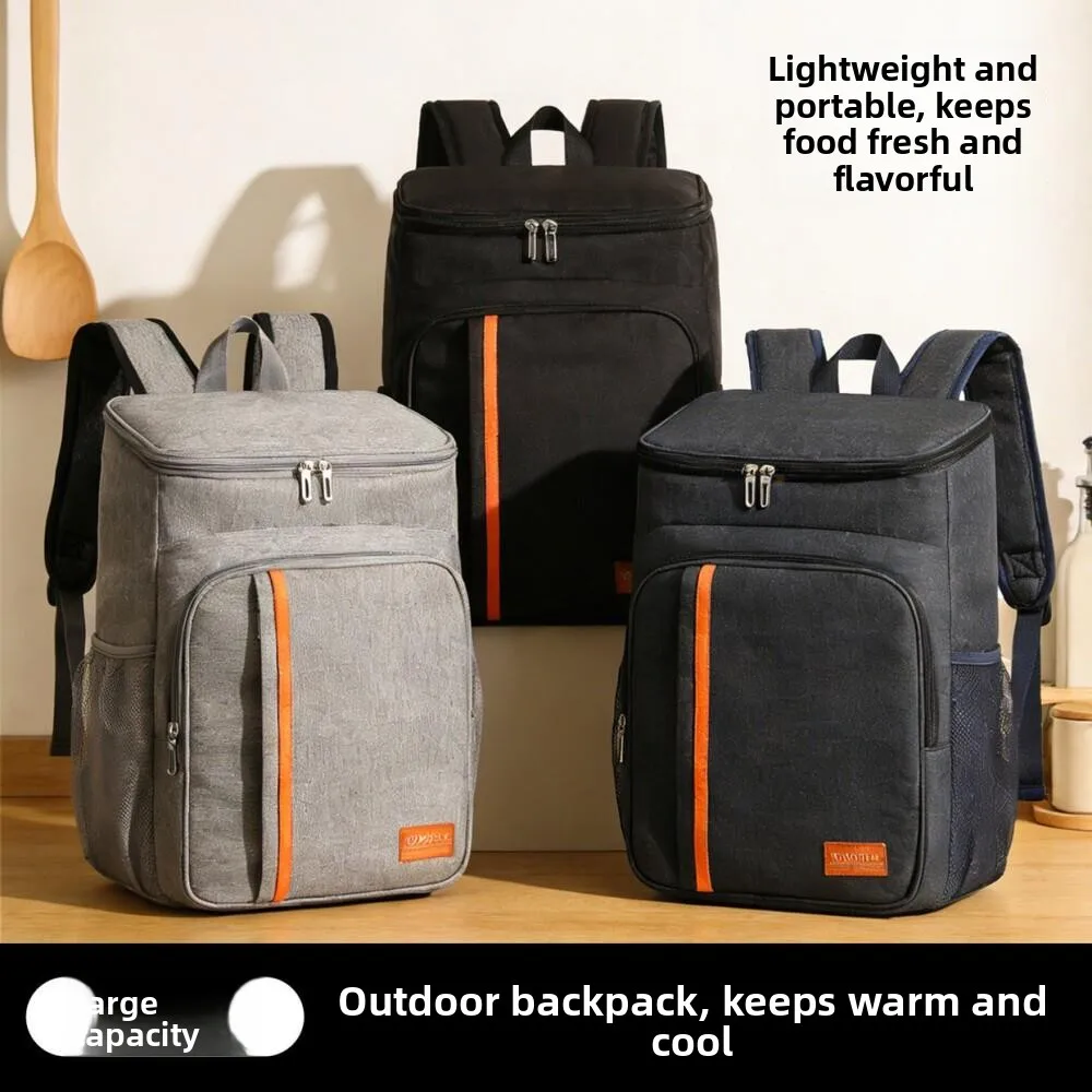 Large Portable Insulated Waterproof Picnic Bag Double Shoulder Thick Backpack Outdoor Refrigeration Box Ice Pack Lunch Box